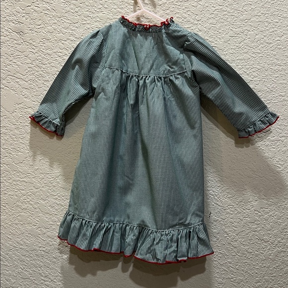 Sweet Dreams Nightgown green/white with Santa size 12M in excellent condition - Picture 3 of 3